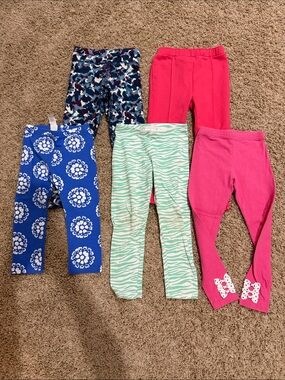Kids Pink & Multicolor Leggings Pack - Comfortable Everyday Bottoms